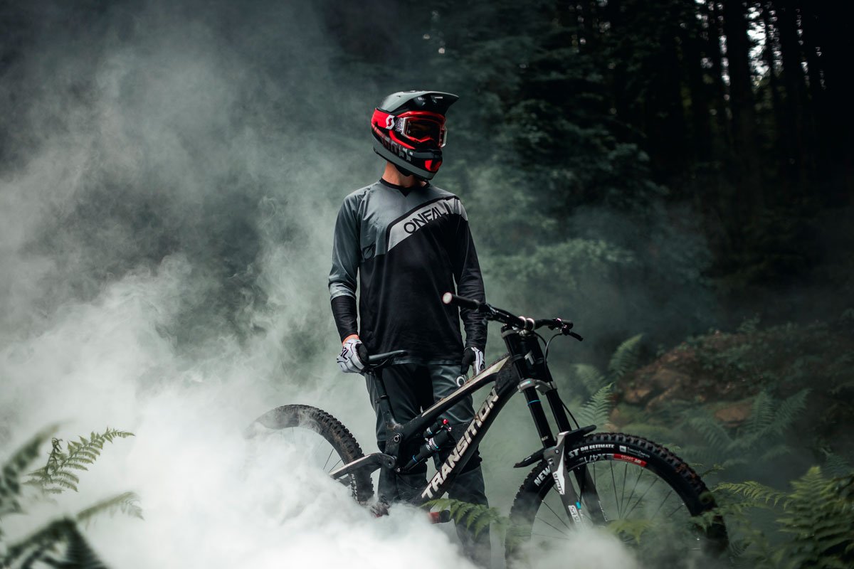 Riding the smoke: Benoit Gurnel with Bluegrass Legit Carbon Helmet, Maxime Rambaud with Camera and Creativity.