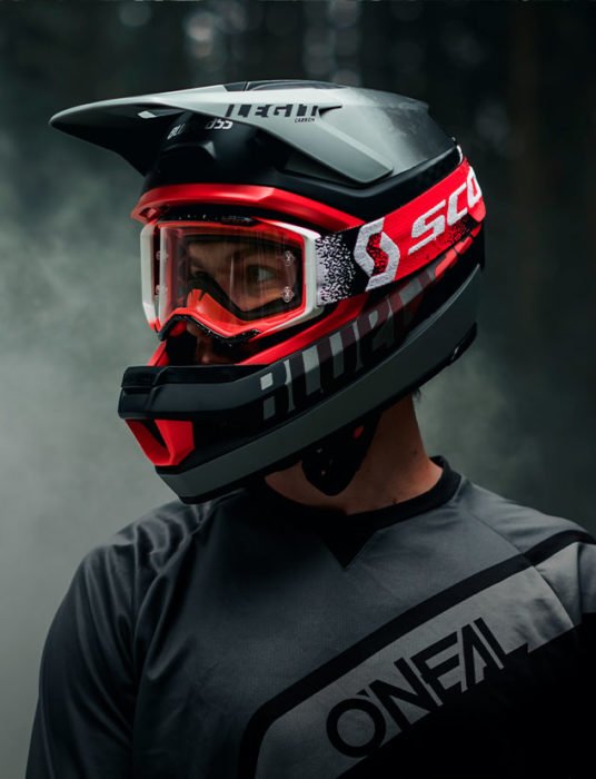 Riding the smoke: Benoit Gurnel with Bluegrass Legit Carbon Helmet, Maxime Rambaud with Camera and Creativity.