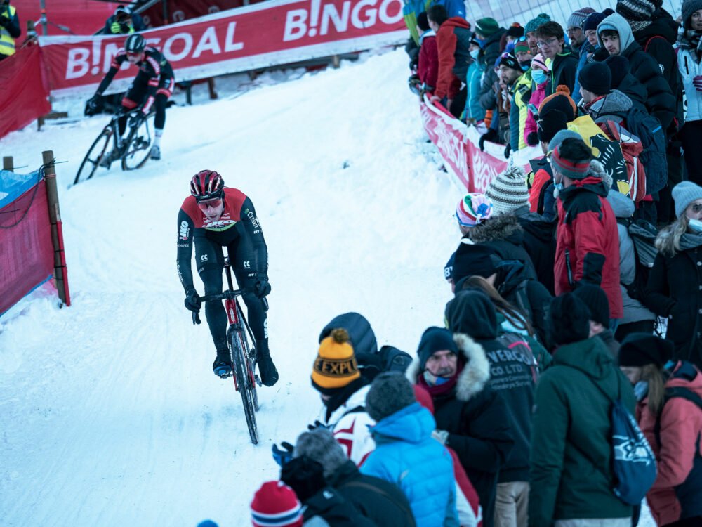 A technical turn on the Val di Sole World Cup course