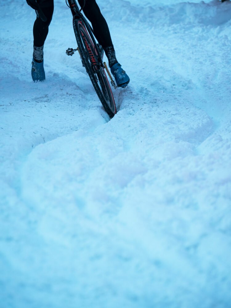 Deep tracks in the snow at Val di Sole