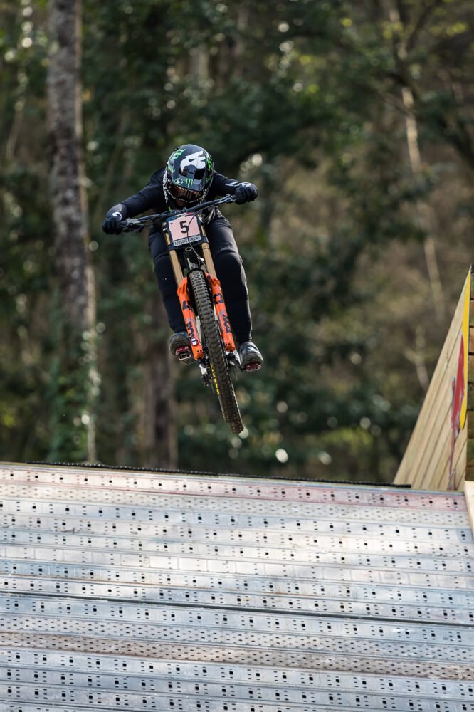 Scott Downhill Factory Team rider Marine Caribou at Lourdes 2022