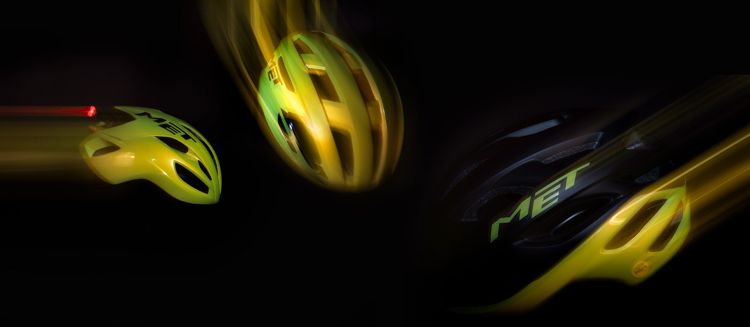 MET Metallic Lime Yellow helmets